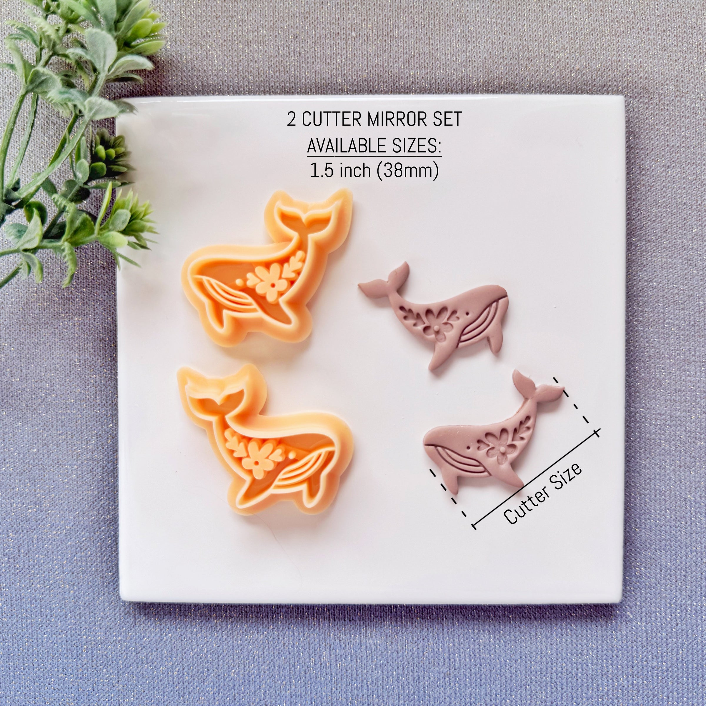 Nordic Floral Whale Polymer Clay Cutter - Summer 2026 Botanical Sea Life