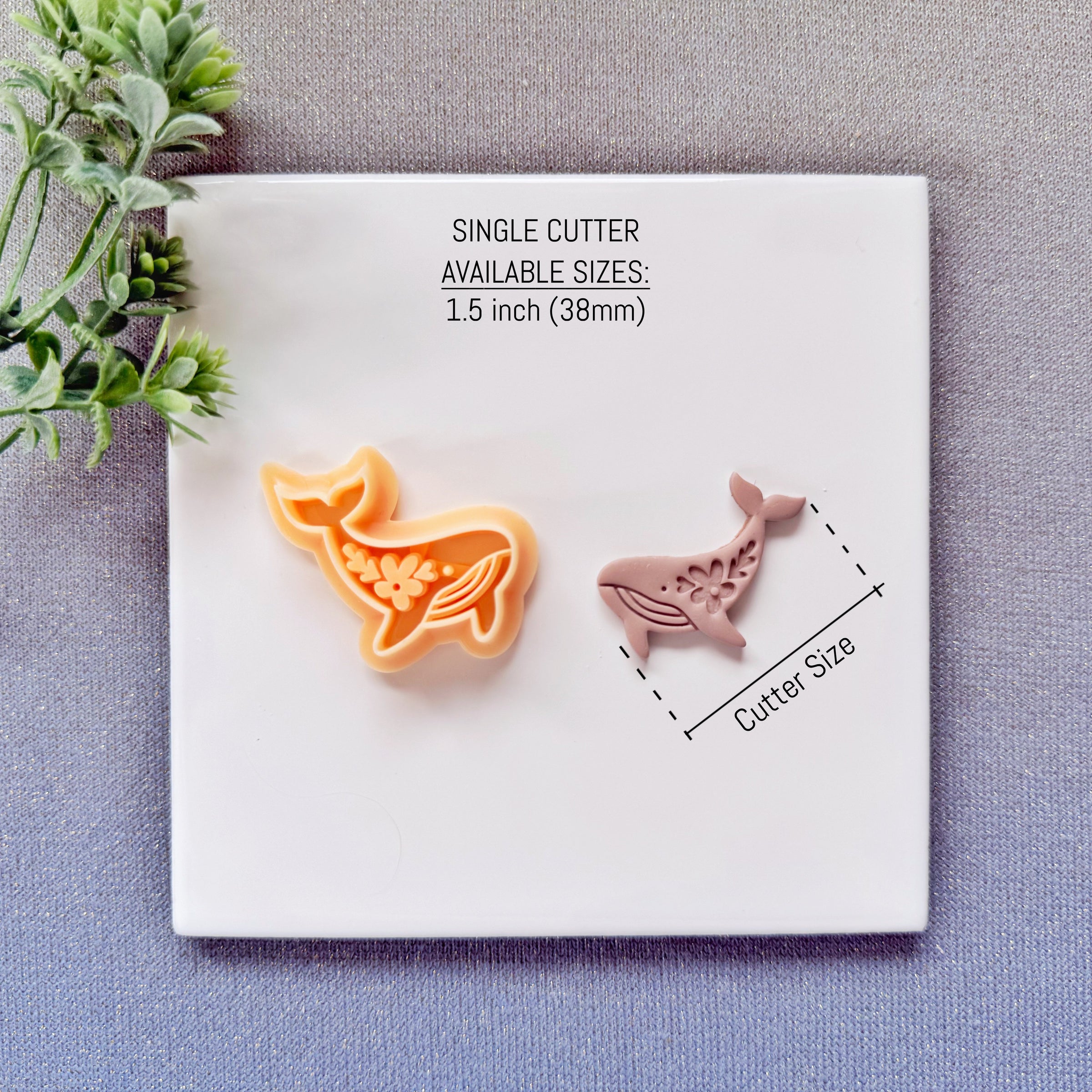 Nordic Floral Whale Polymer Clay Cutter - Summer 2026 Botanical Sea Life