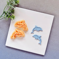 Nordic Floral Dolphin Polymer Clay Cutter - Summer 2026 Botanical Sea Life