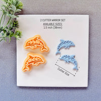 Nordic Floral Dolphin Polymer Clay Cutter - Summer 2026 Botanical Sea Life