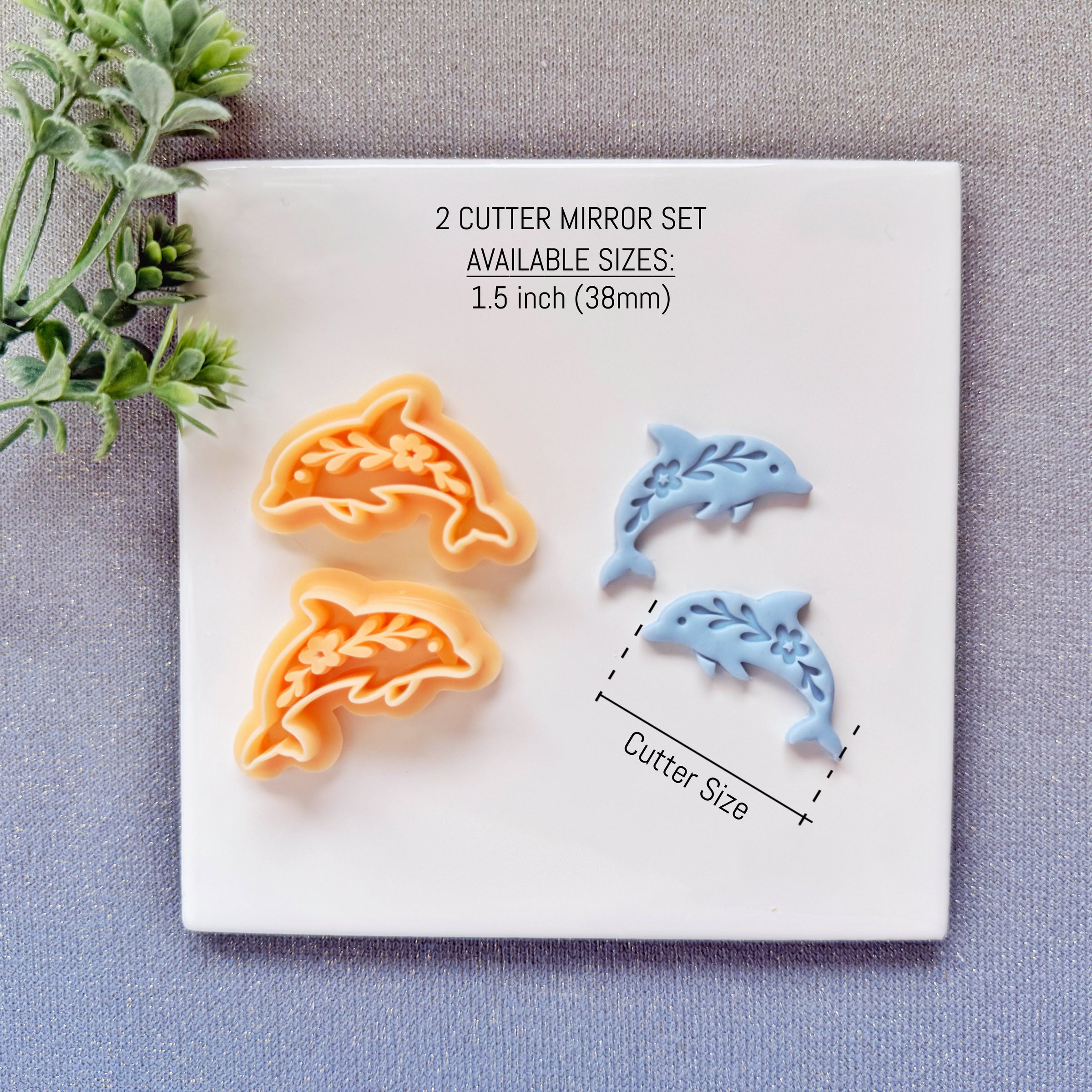 Nordic Floral Dolphin Polymer Clay Cutter - Summer 2026 Botanical Sea Life