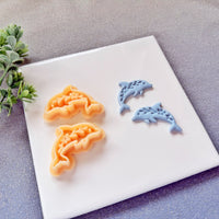 Nordic Floral Dolphin Polymer Clay Cutter - Summer 2026 Botanical Sea Life