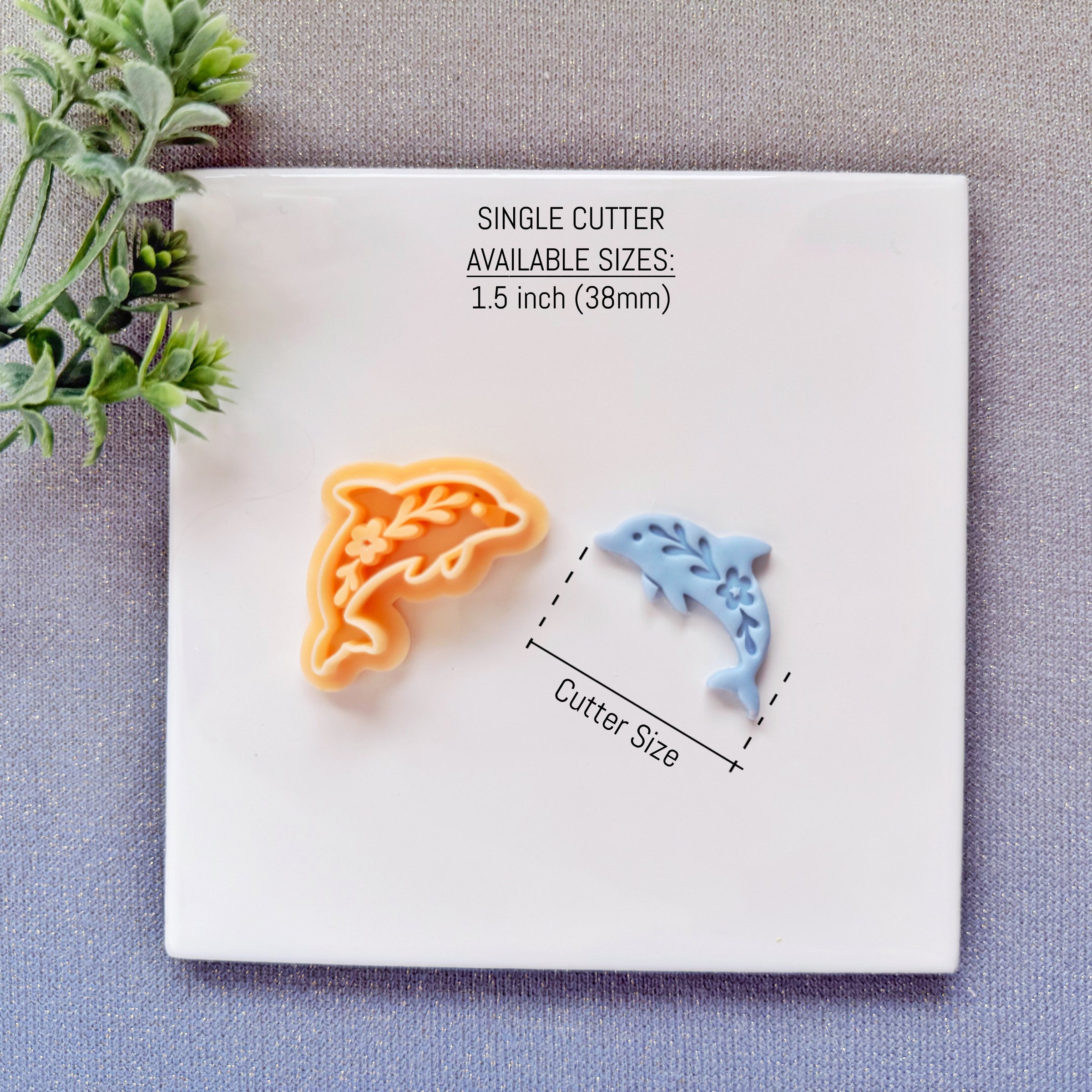 Nordic Floral Dolphin Polymer Clay Cutter - Summer 2026 Botanical Sea Life