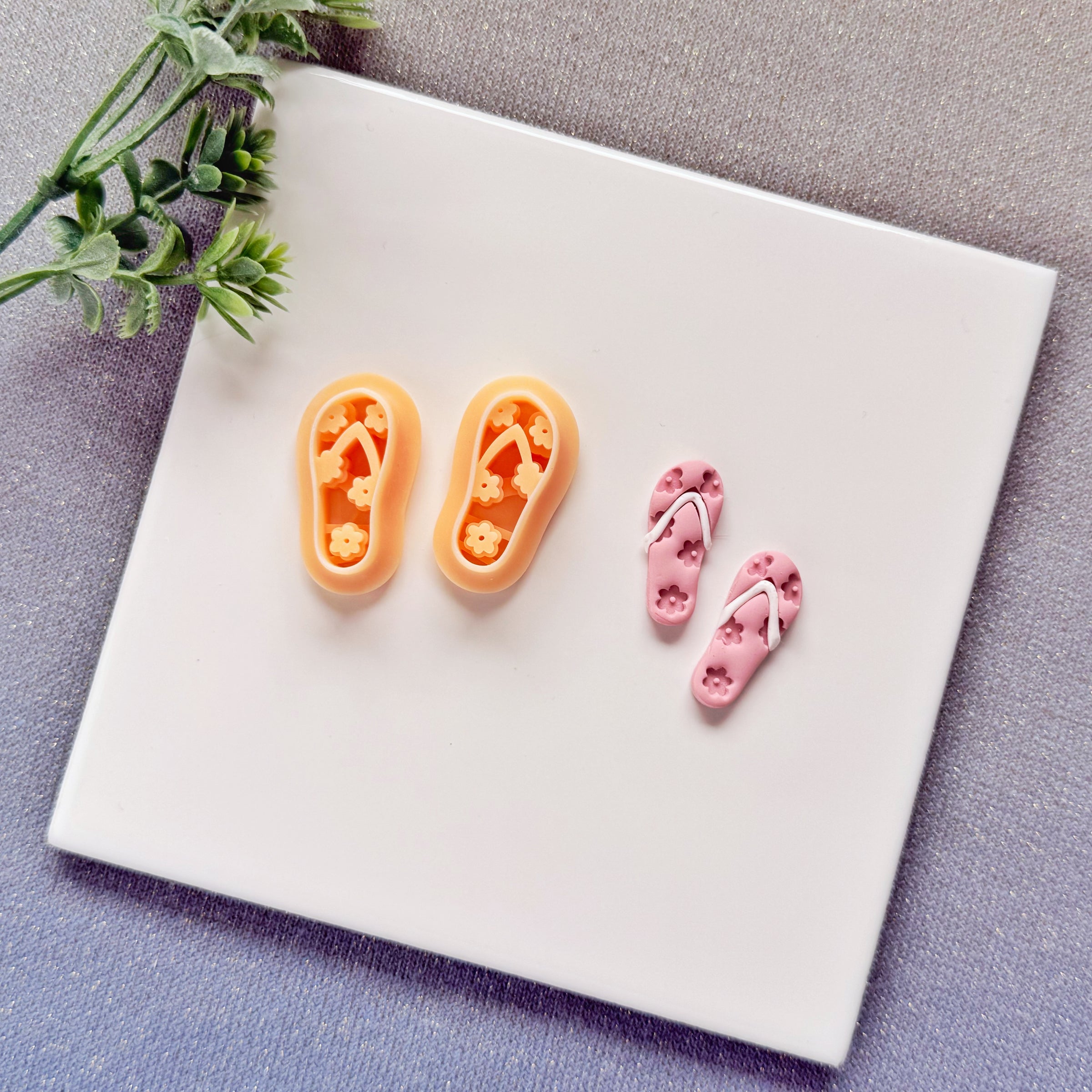 Floral Flip Flop Polymer Clay Cutter Set - Summer 2026 Tropical Vacation Collection