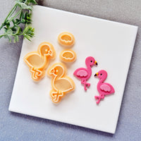 Flamingo Polymer Clay Cutter Set - Summer 2026 Tropical 4-Piece Mirror Collection