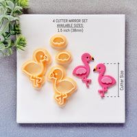 Flamingo Polymer Clay Cutter Set - Summer 2026 Tropical 4-Piece Mirror Collection