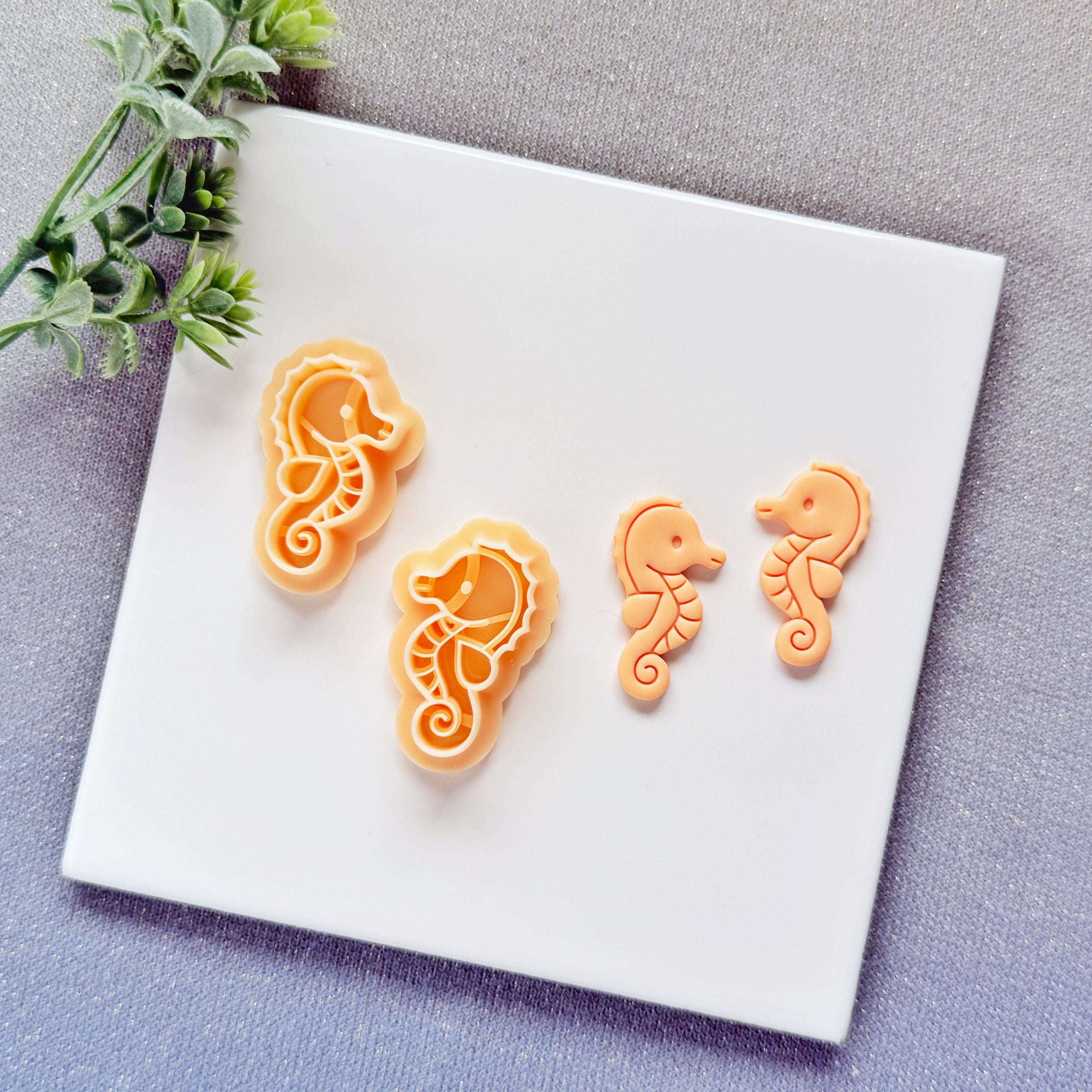 Cute Seahorse Polymer Clay Cutter - Summer 2026 Kawaii Ocean Critter