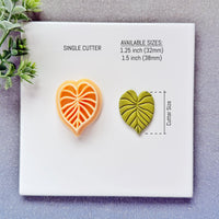 Anthurium Leaf Polymer Clay Cutter - Summer 2026 Heart-Shaped Tropical Botanical