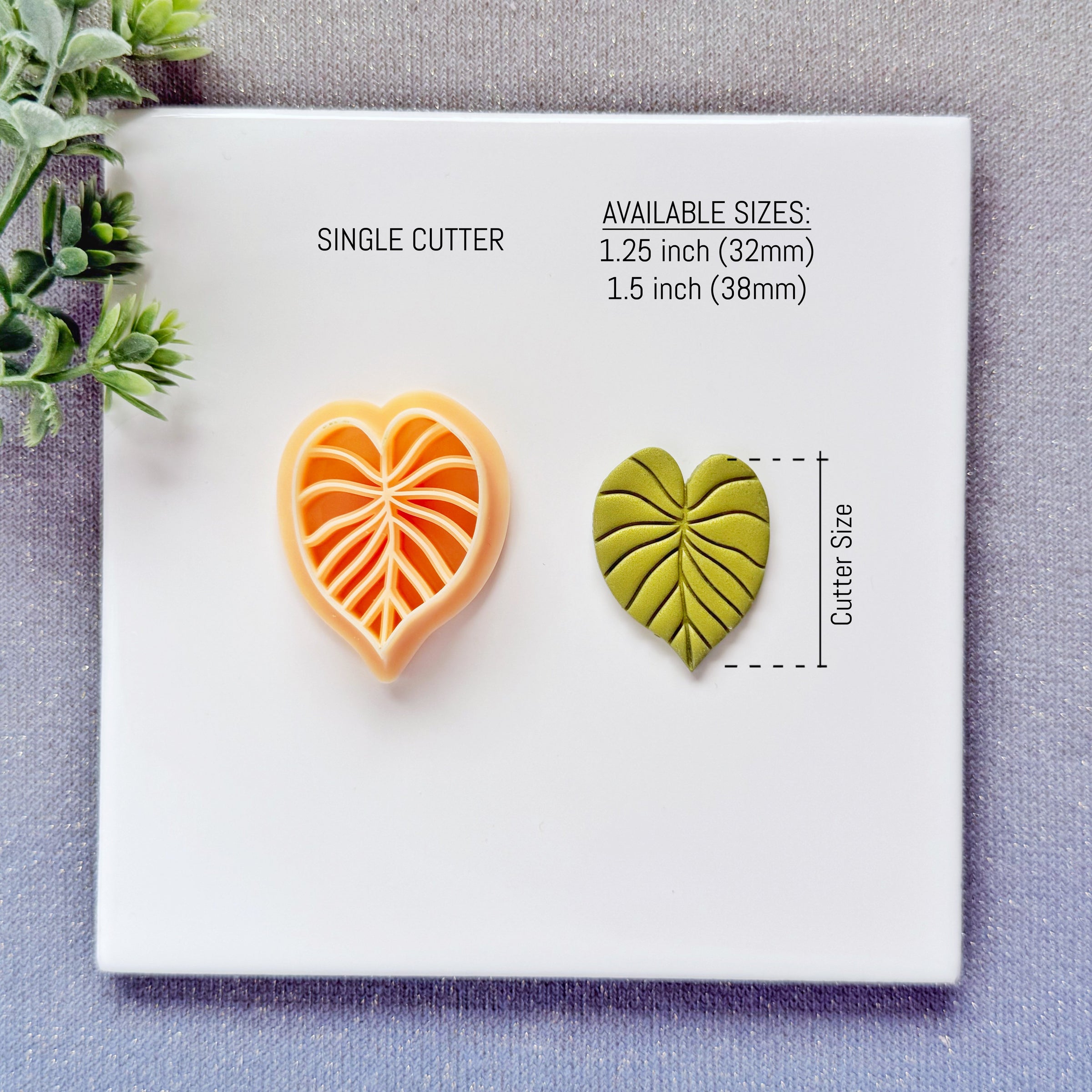 Anthurium Leaf Polymer Clay Cutter - Summer 2026 Heart-Shaped Tropical Botanical