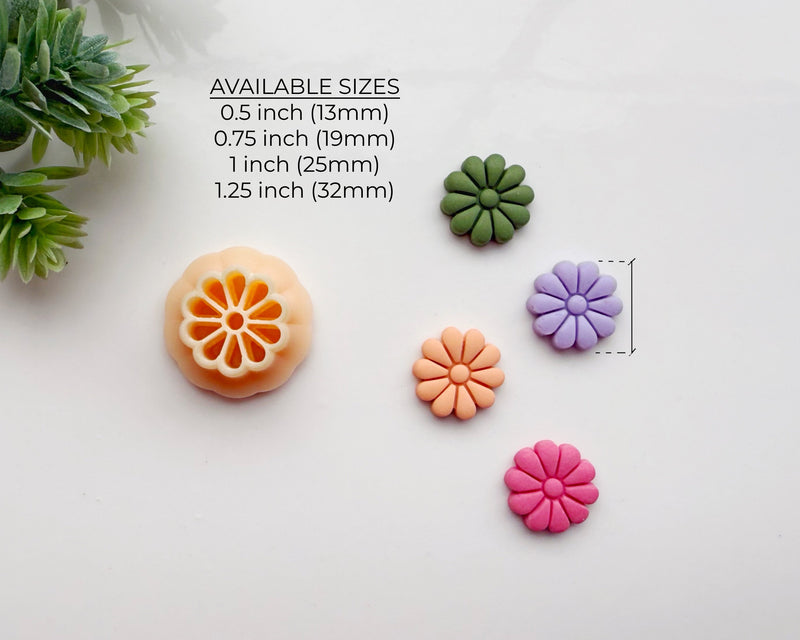 10-Petal Daisy Stud Clay Cutter | Mini Floral Polymer Clay Cutter for Jewelry Making