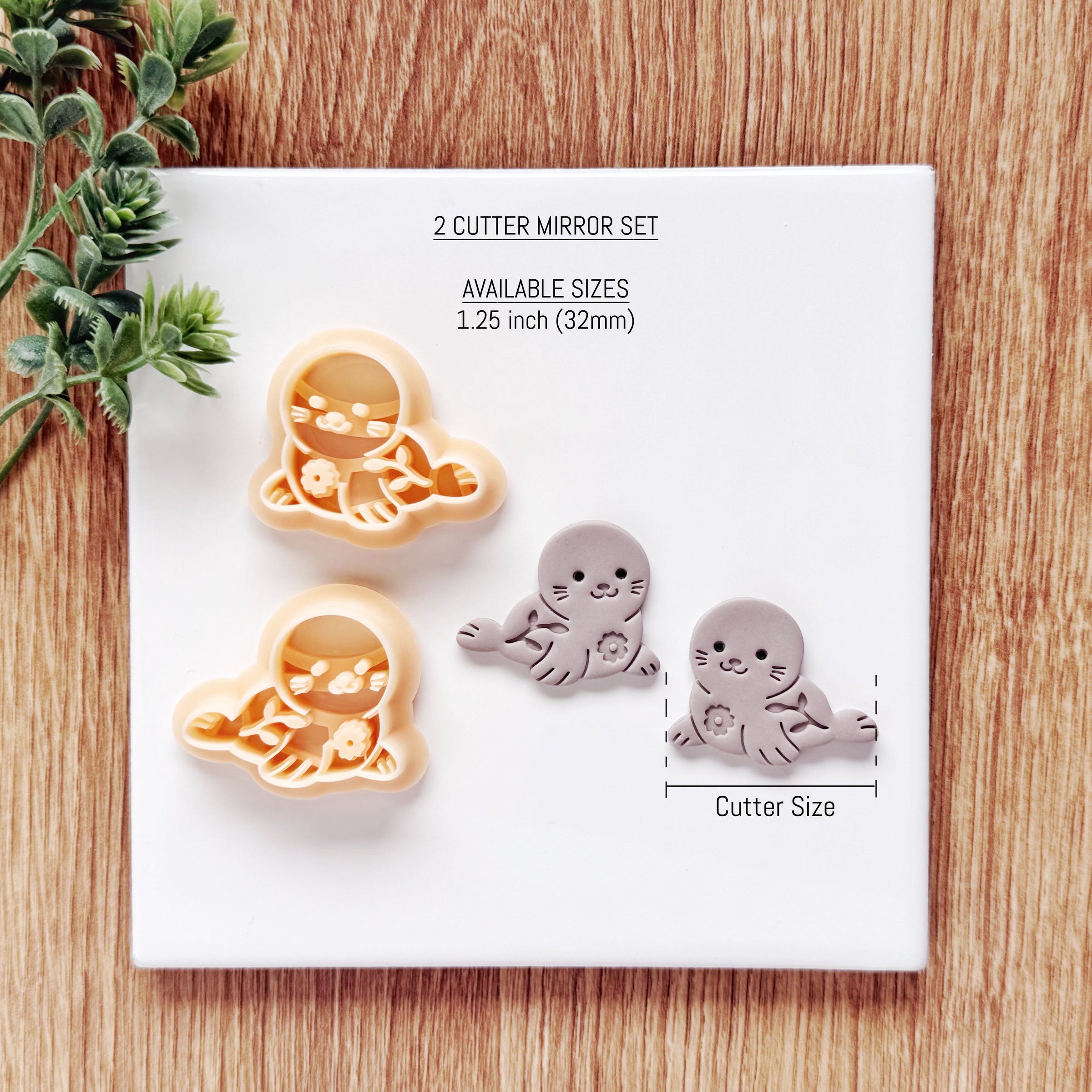Playful Seal Polymer Clay Cutter | Single or Mirror Set