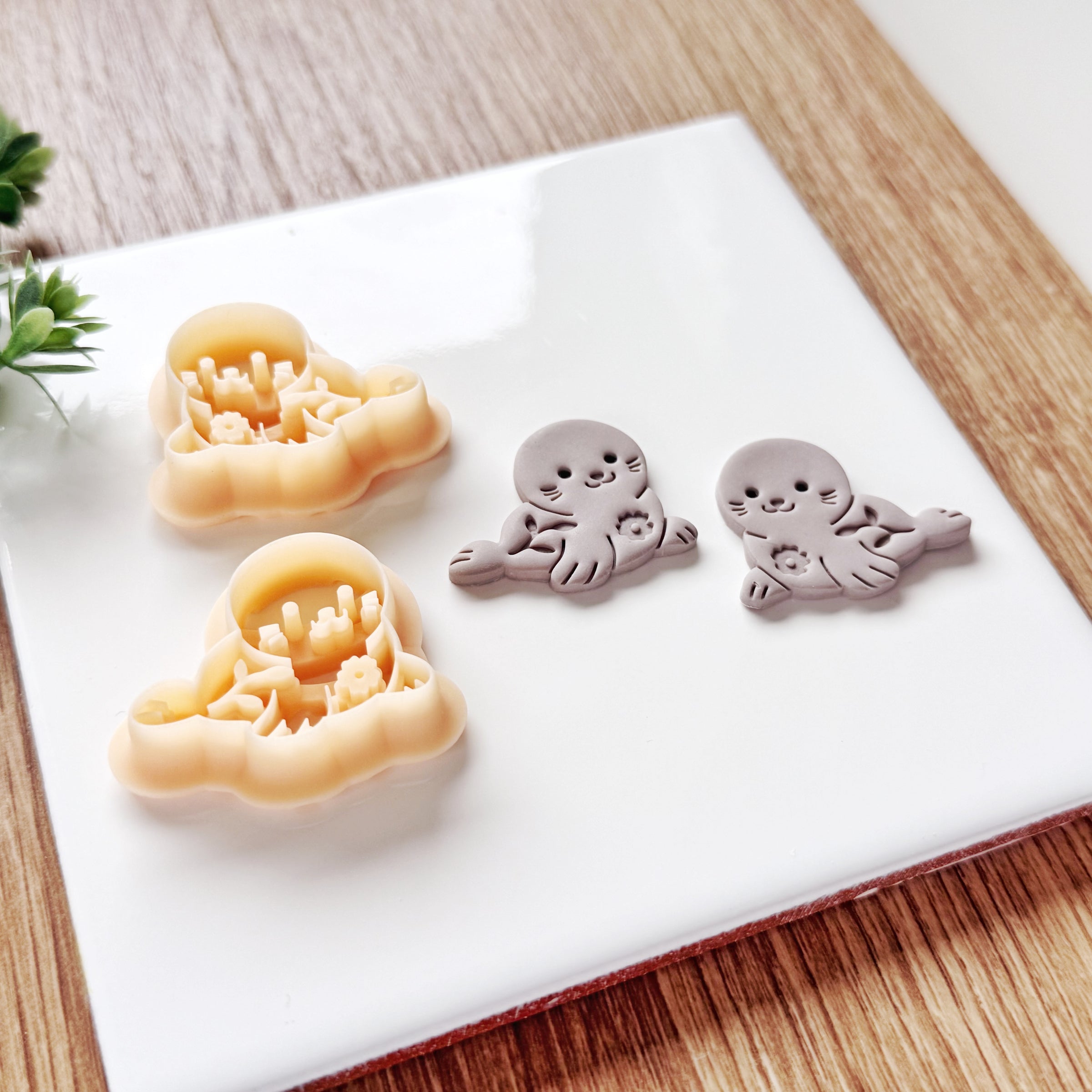 Playful Seal Polymer Clay Cutter | Single or Mirror Set