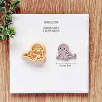 Playful Seal Polymer Clay Cutter | Single or Mirror Set
