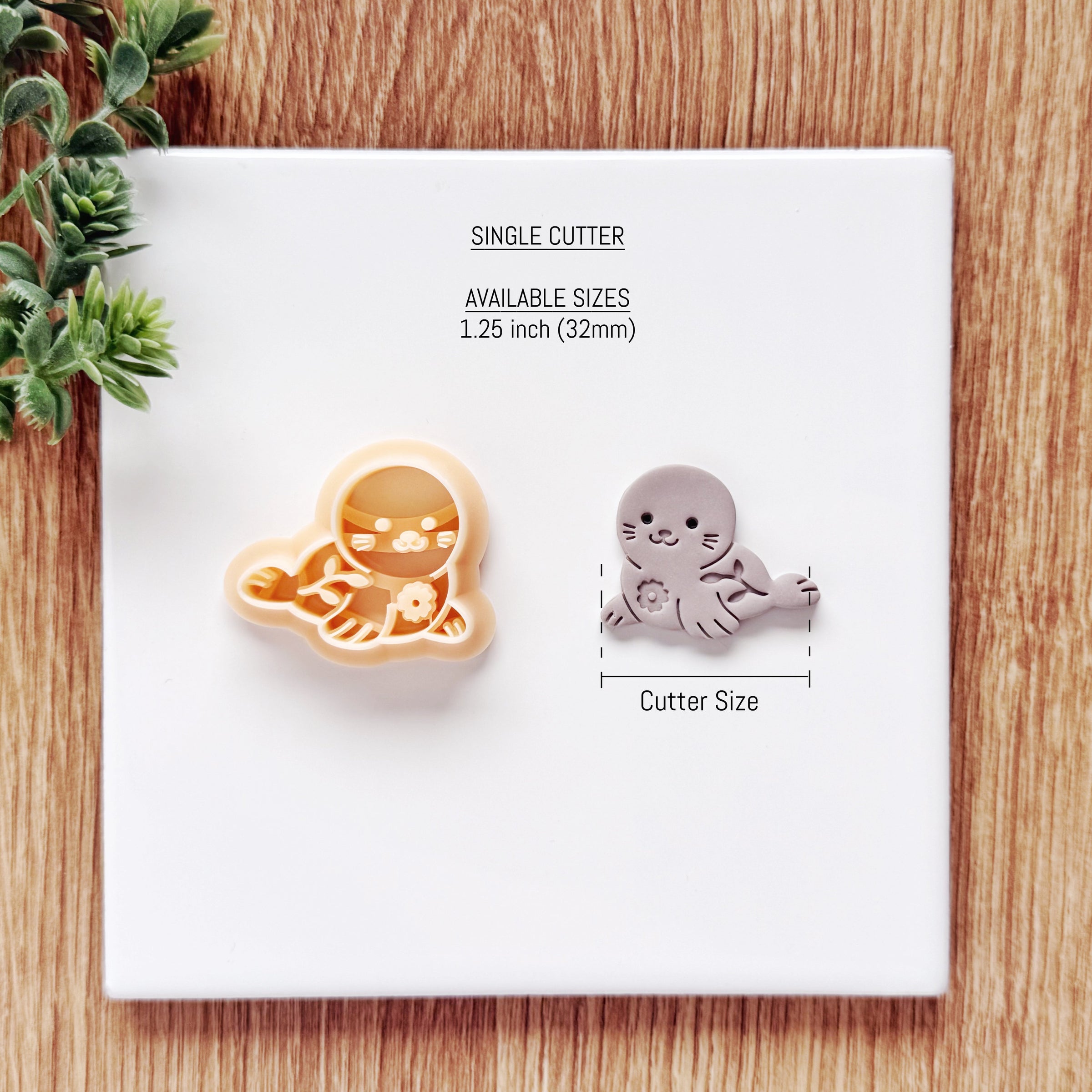Playful Seal Polymer Clay Cutter | Single or Mirror Set