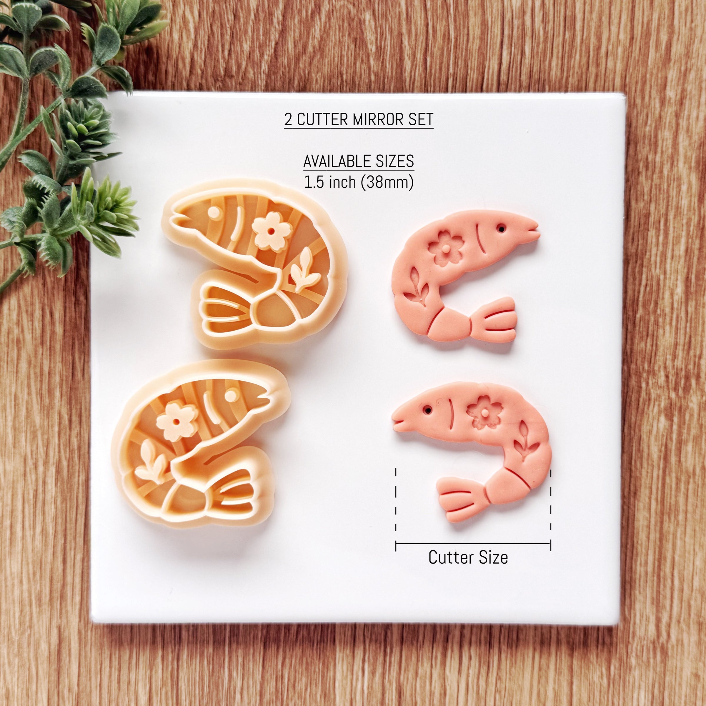 Floral Shrimp Polymer Clay Cutter | Single or Mirror Set
