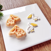 Floral Pelican Polymer Clay Cutter | Single or Mirror Set