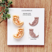 Playful Otter Polymer Clay Cutter | Single or Mirror Set