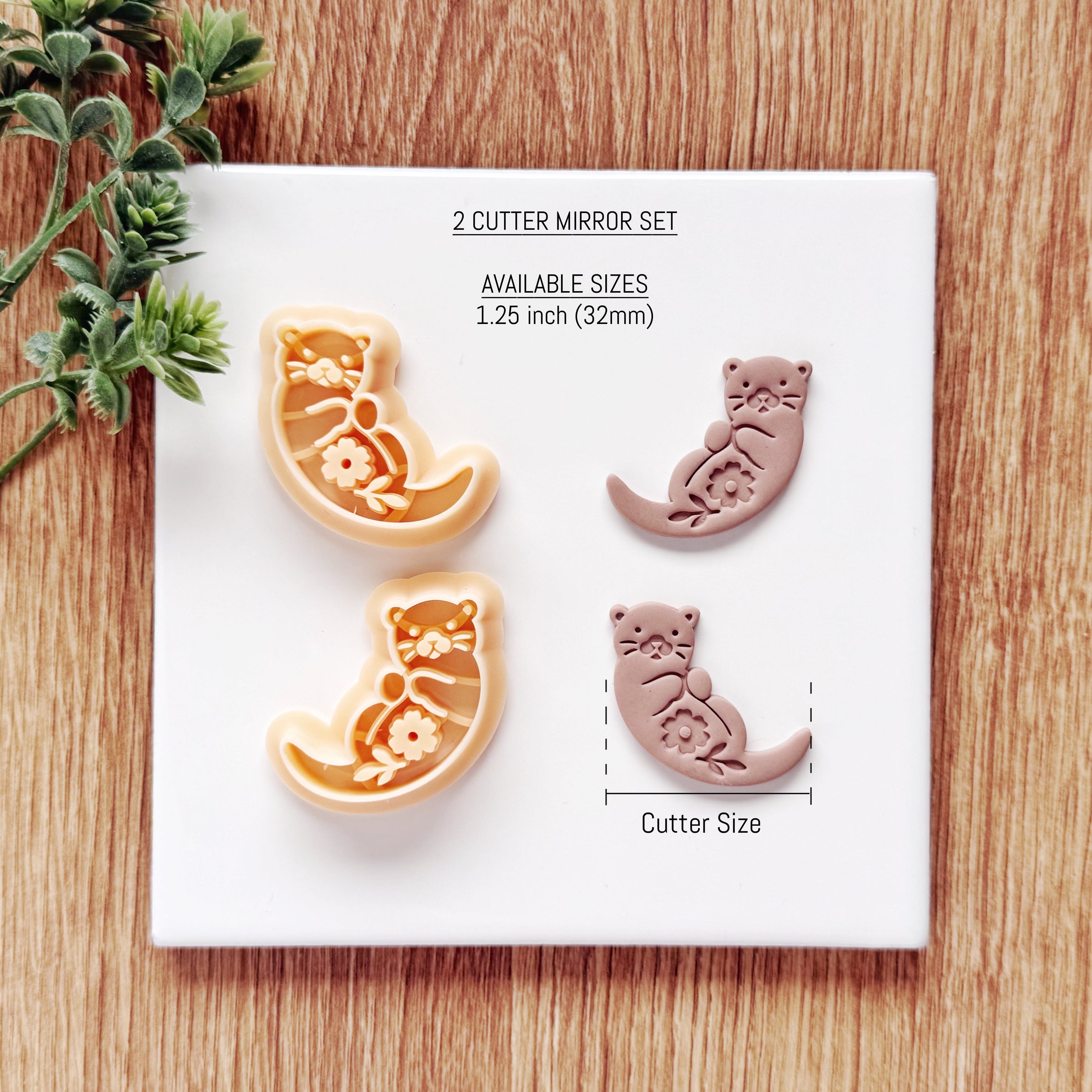 Playful Otter Polymer Clay Cutter | Single or Mirror Set