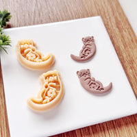 Playful Otter Polymer Clay Cutter | Single or Mirror Set
