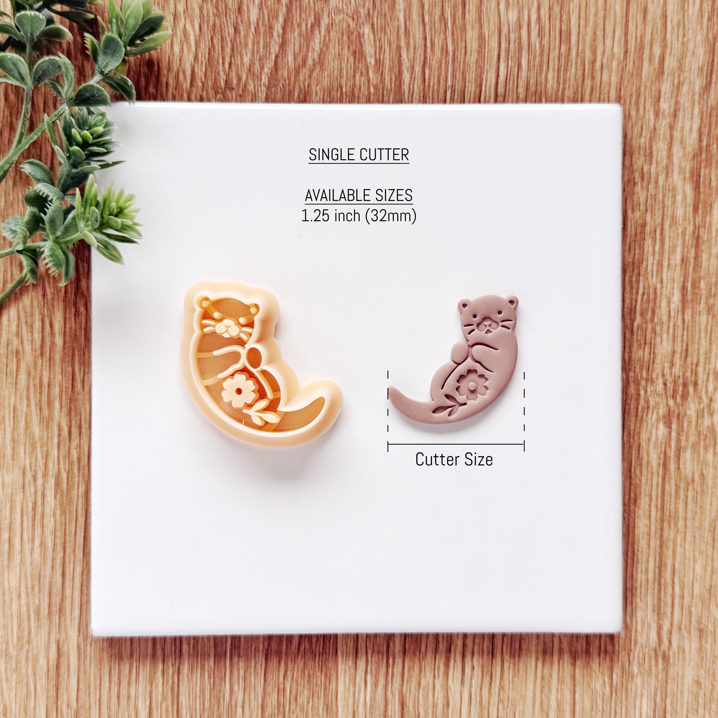 Playful Otter Polymer Clay Cutter | Single or Mirror Set