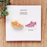 Floral Axolotl Polymer Clay Cutter | Single or Mirror Set