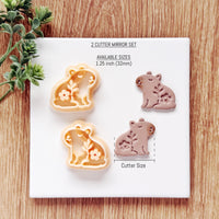 Floral Capybara Polymer Clay Cutter | Single or Mirror Set