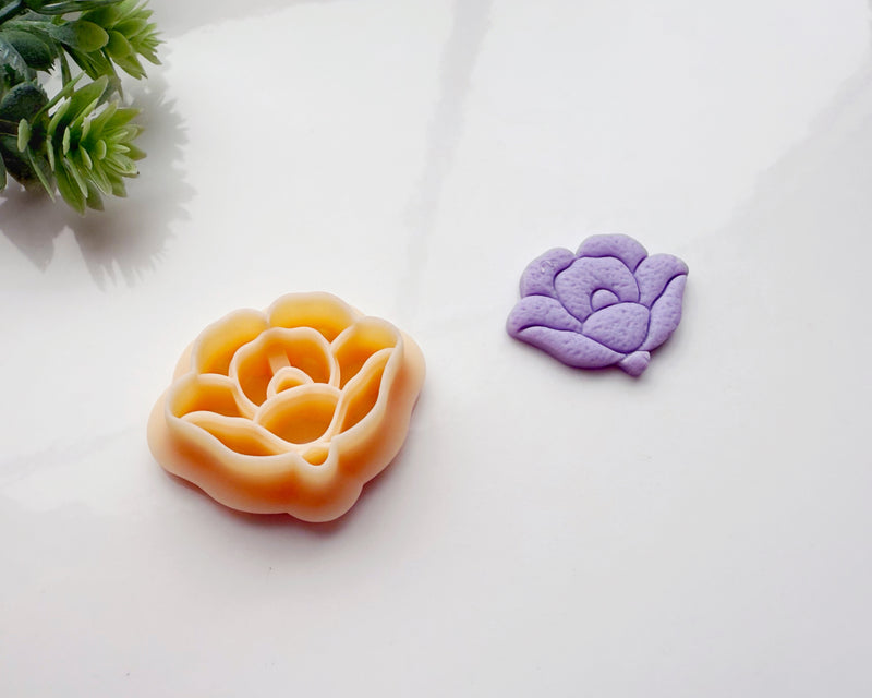 Peony Clay Cutter | Floral Polymer Clay Cutter for Jewelry Making