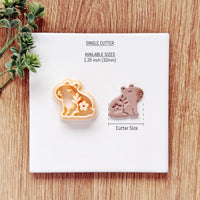 Floral Capybara Polymer Clay Cutter | Single or Mirror Set