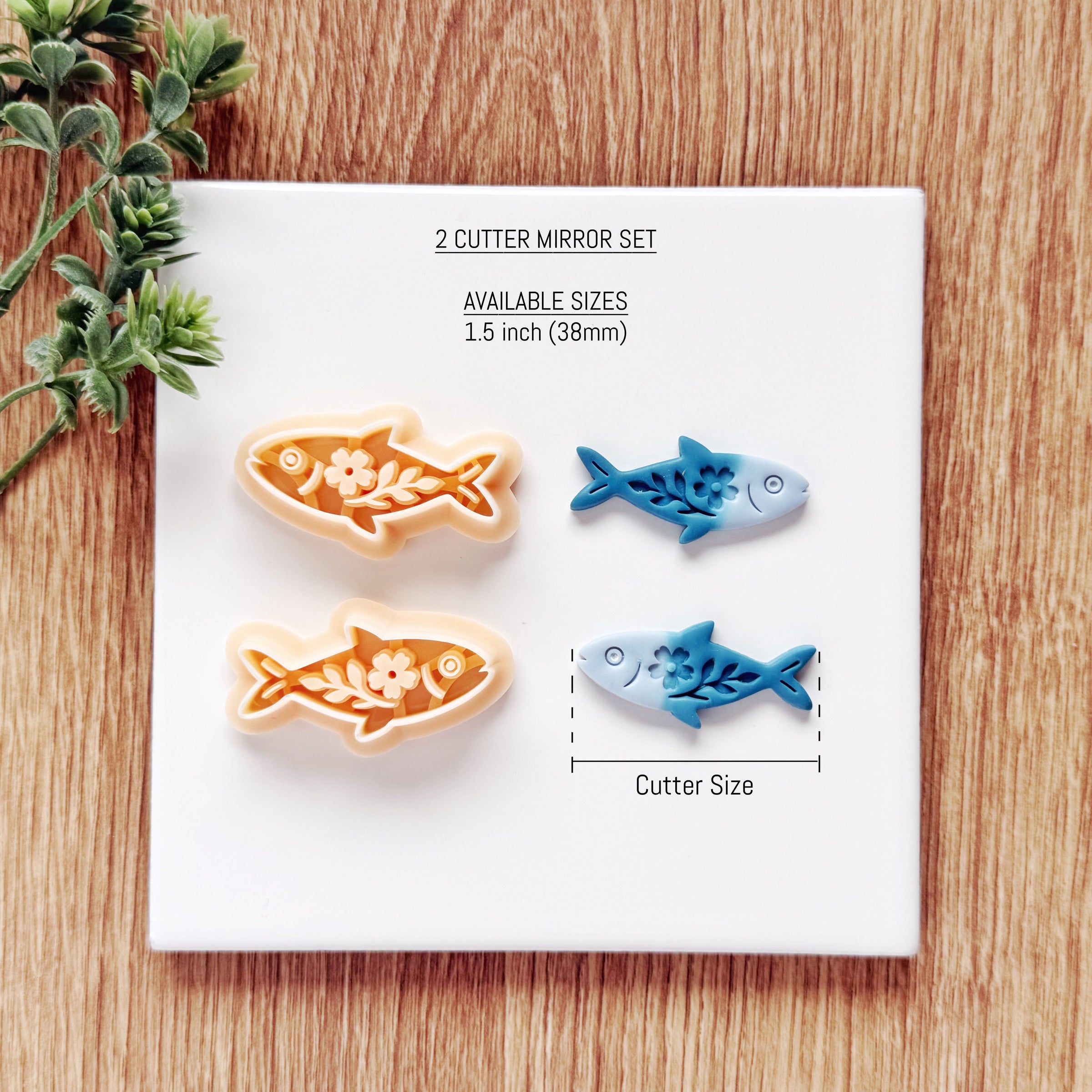Floral Sardine Polymer Clay Cutter | Single or Mirror Set