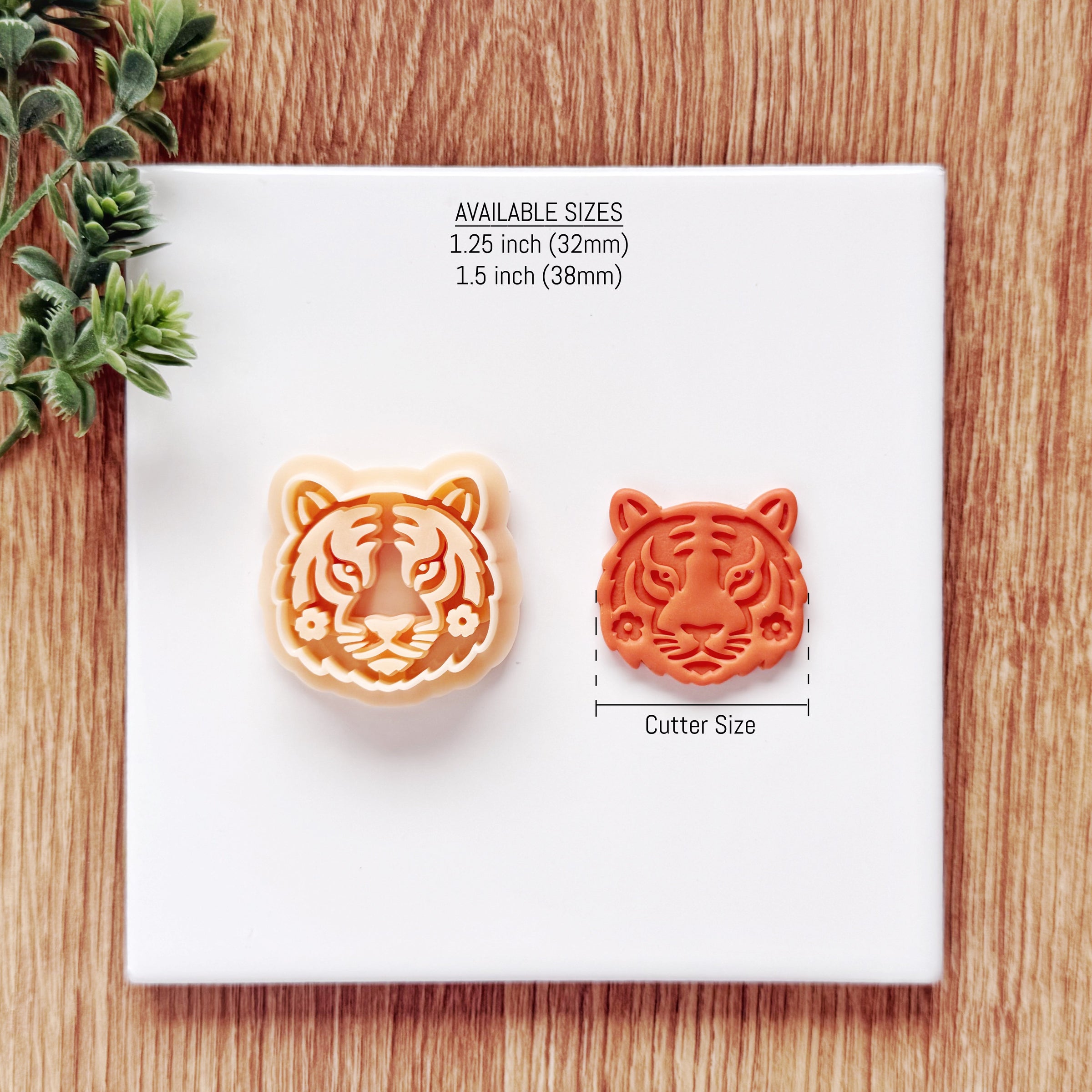 Floral Tiger Face Polymer Clay Cutter