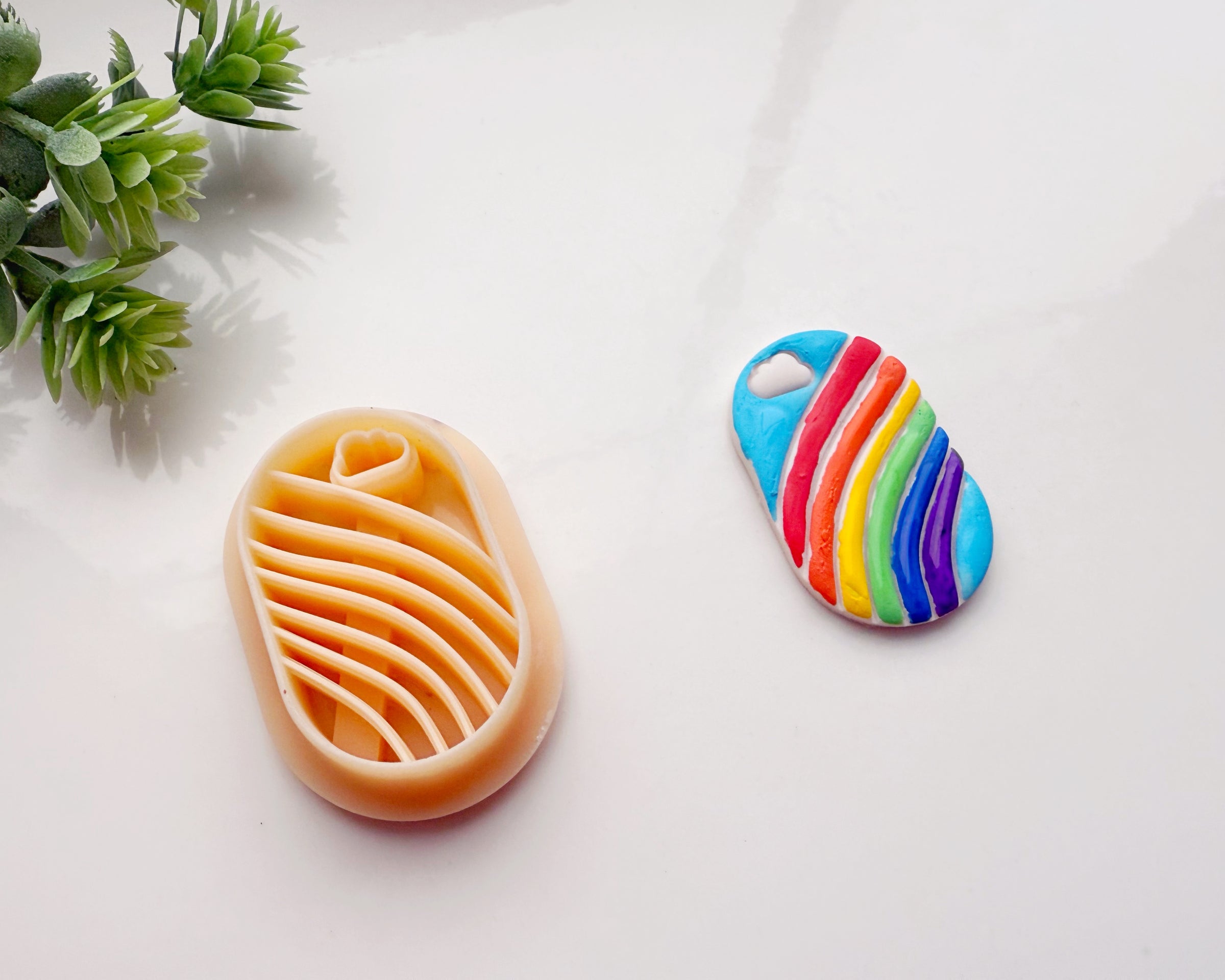 Rainbow Tag Clay Cutter | Pride Cloud Polymer Clay Cutter for Jewelry Making