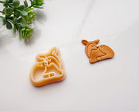 Sleeping Deer Clay Cutter | Woodland Animal Polymer Clay Cutter for Jewelry Making