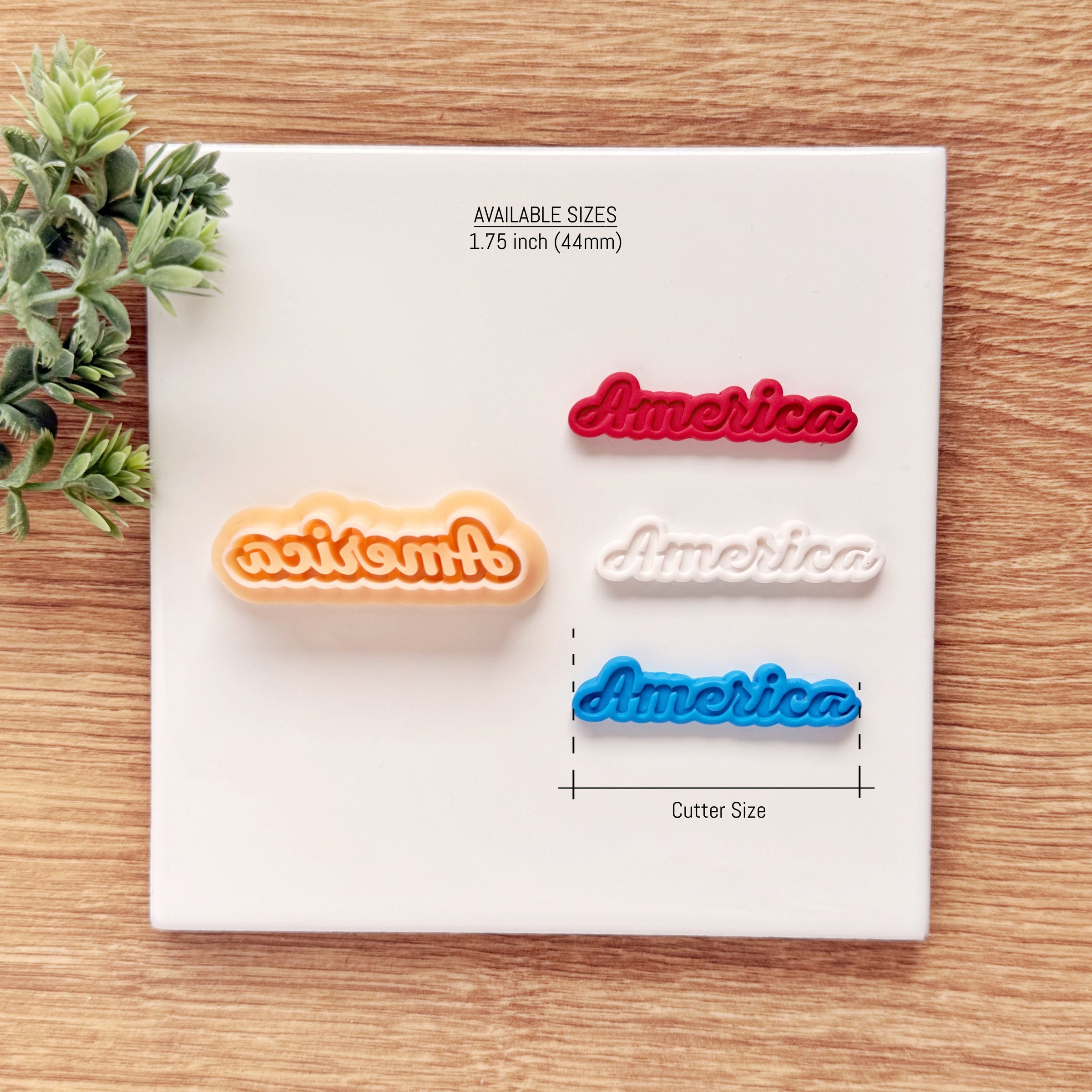 America Script Word Clay Cutter - 4th of July 2026