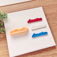 America Script Word Clay Cutter - 4th of July 2026