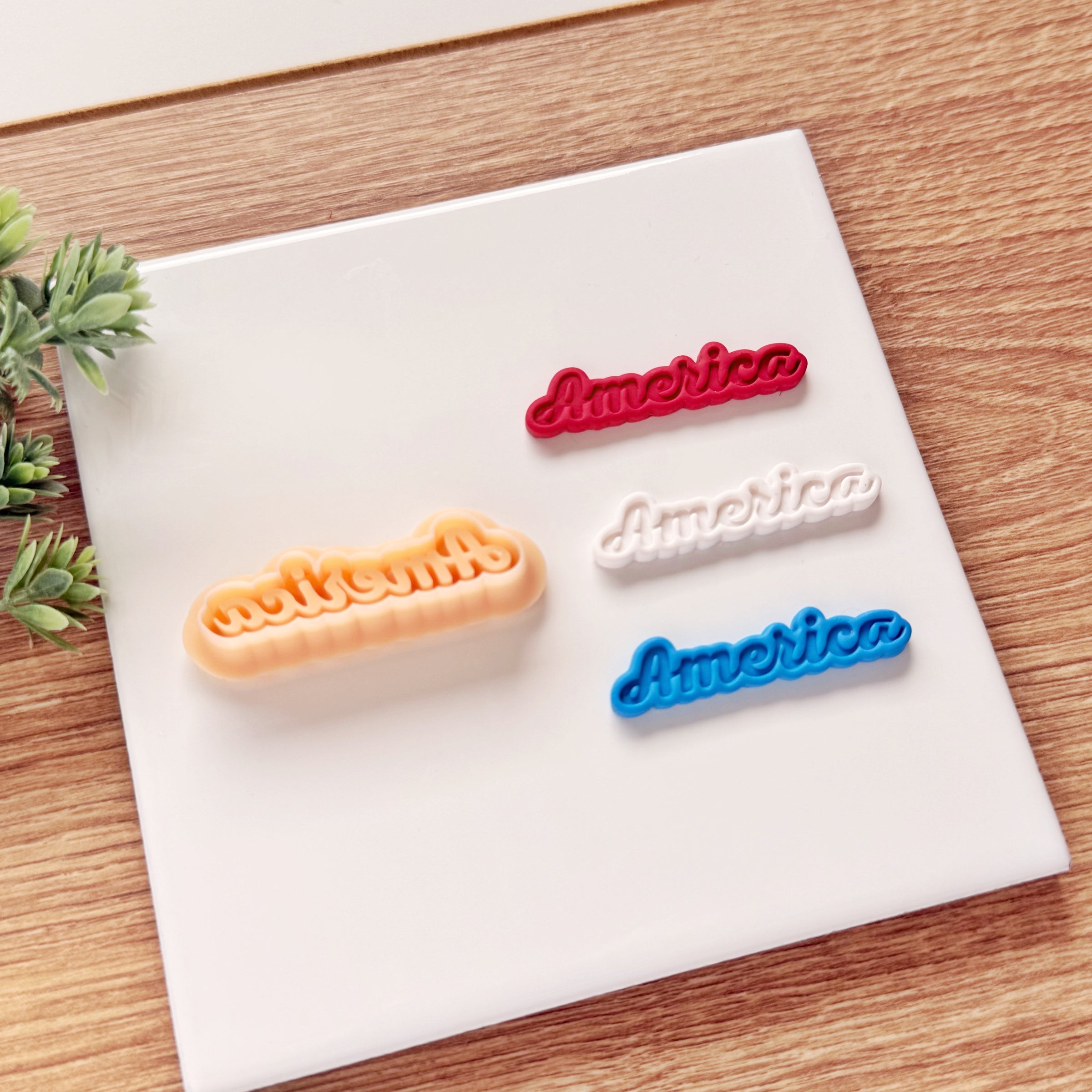 America Script Word Clay Cutter - 4th of July 2026