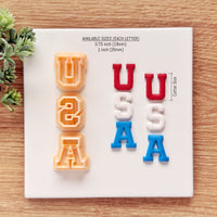USA Varsity Letter Clay Cutter Set - 4th of July 2026