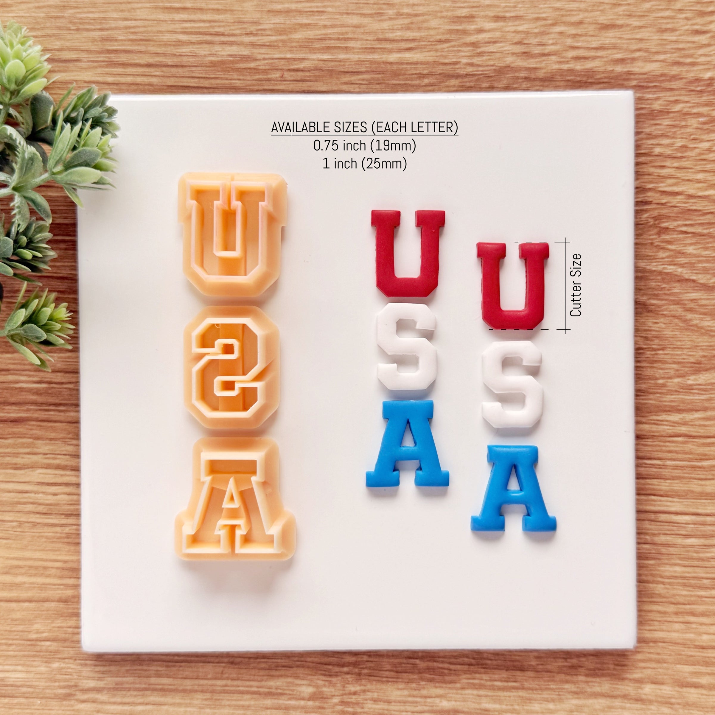 USA Varsity Letter Clay Cutter Set - 4th of July 2026
