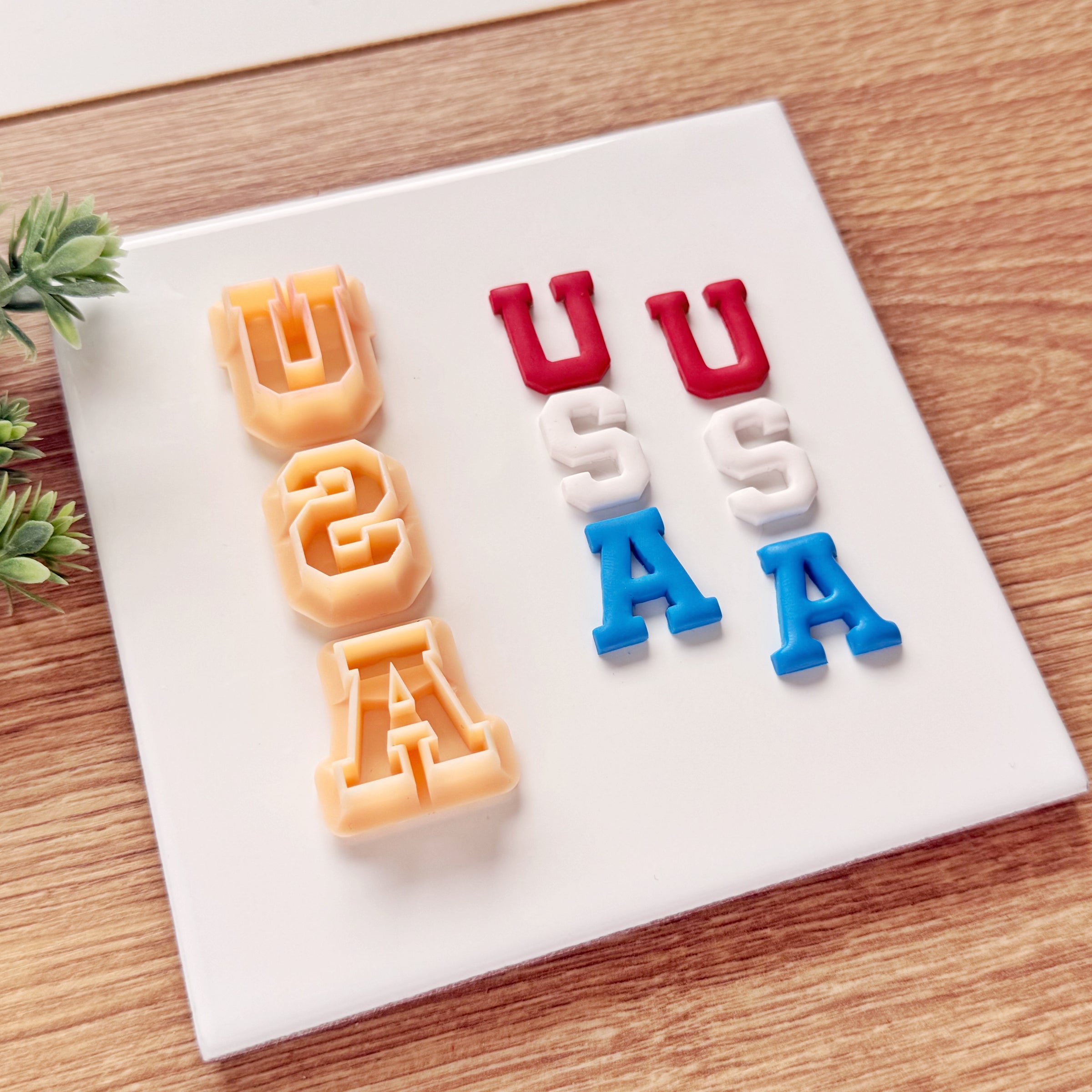USA Varsity Letter Clay Cutter Set - 4th of July 2026