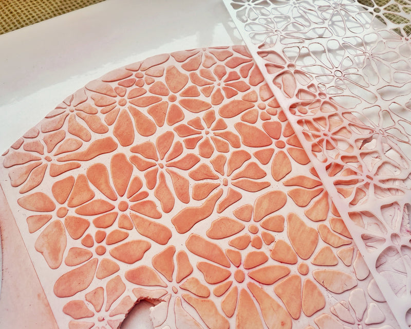 Matisse Flower Clay Stencil | Abstract Floral Polymer Clay Stencil for Spring