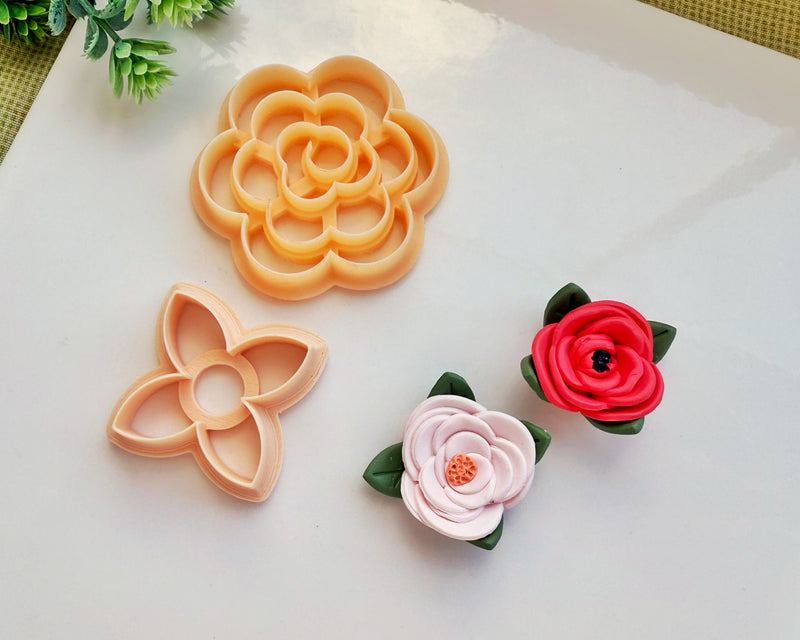 Spiral Flower Maker Clay Cutter | Rolled Flower Template Polymer Clay Cutter