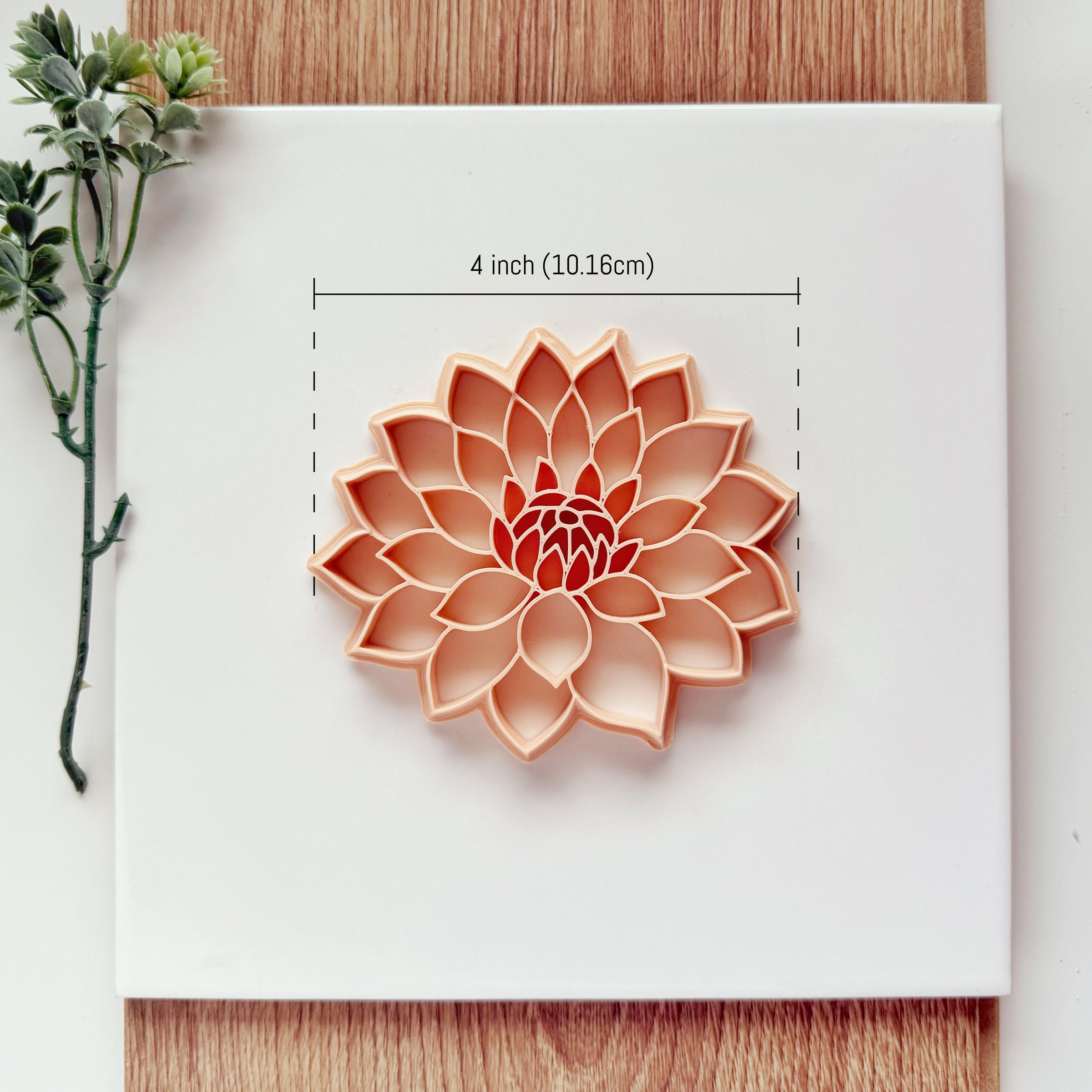 Dahlia Flower Trinket Dish Clay Cutter