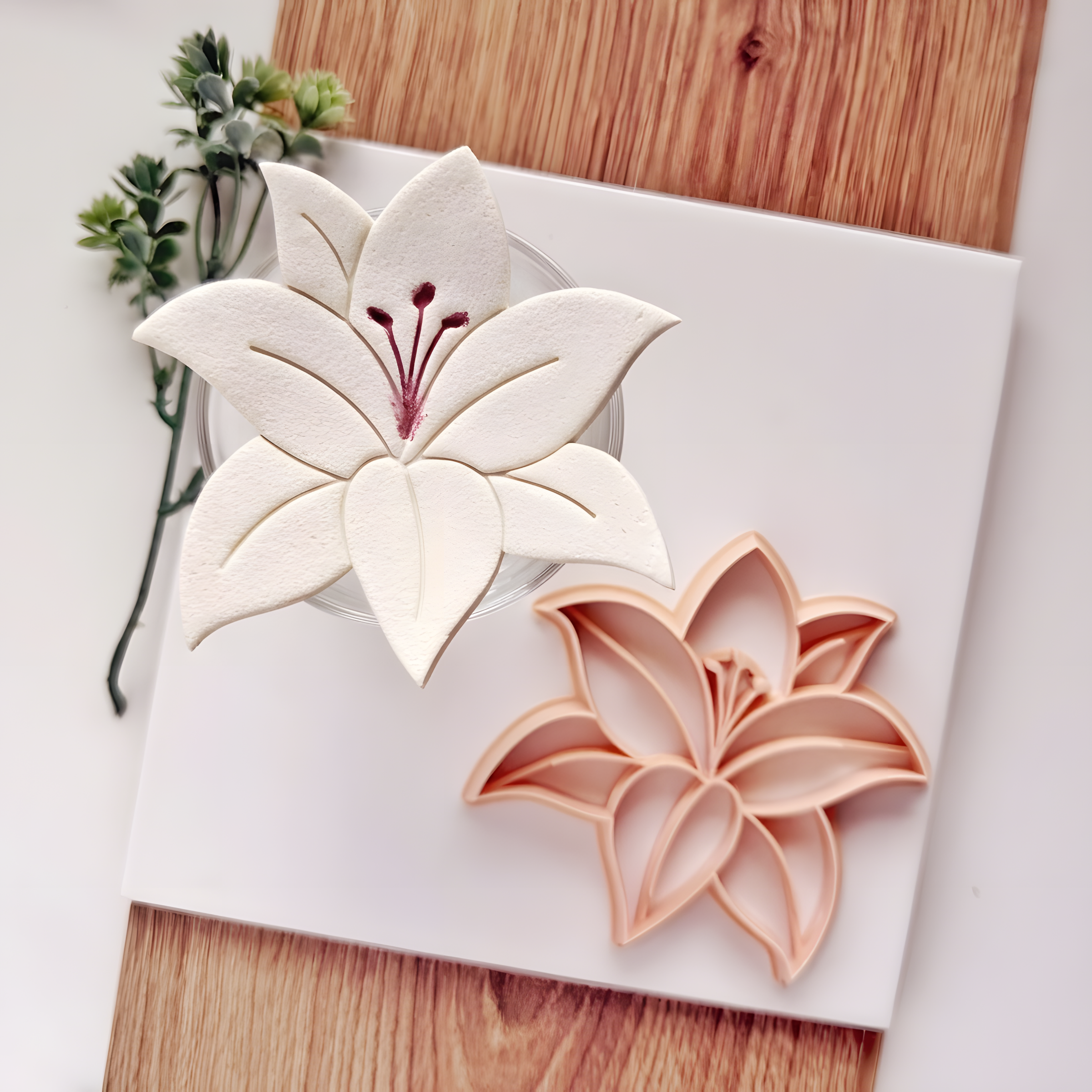 Lily Flower Trinket Dish Clay Cutter