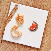 Sleeping Fox Moon Polymer Clay Cutter Set