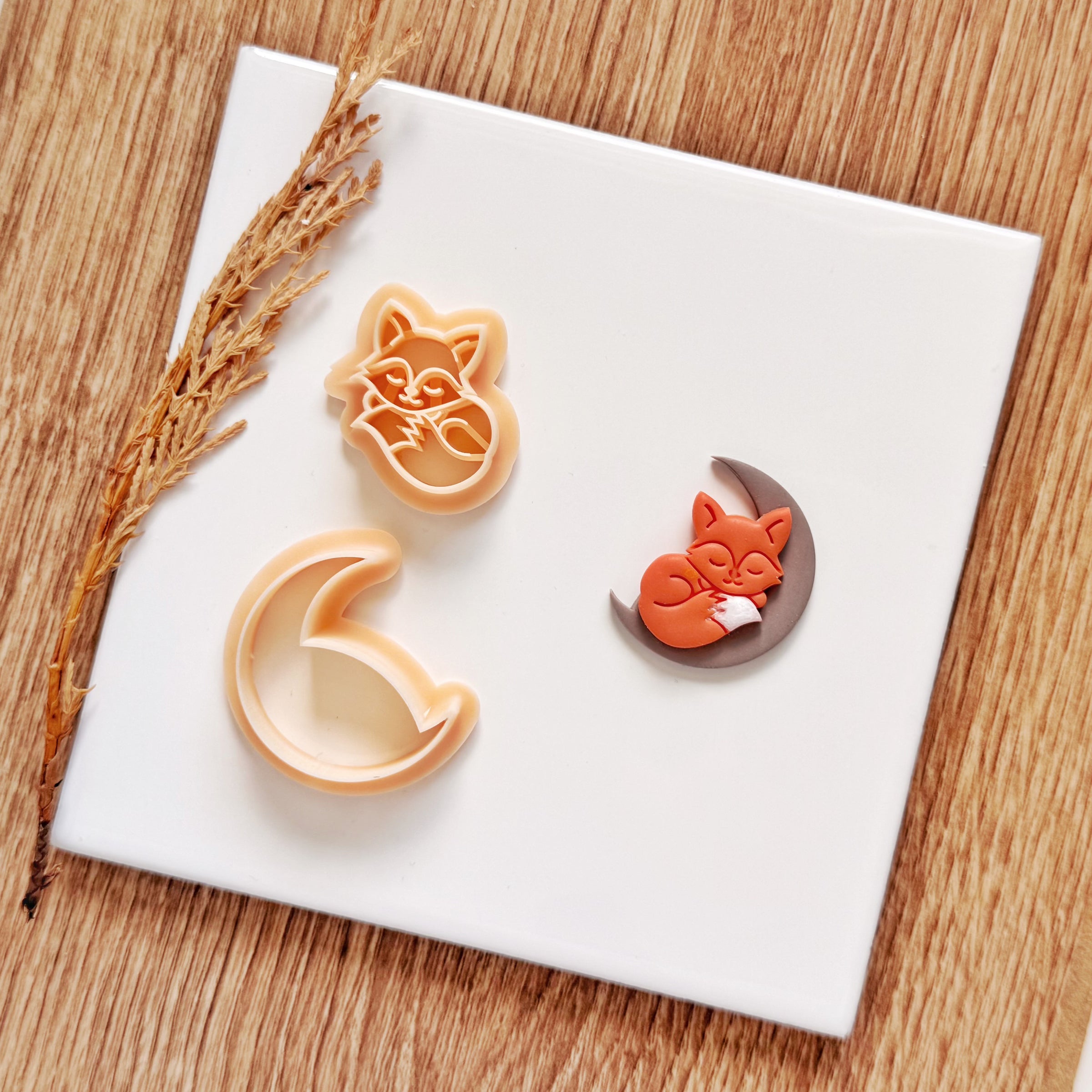 Sleeping Fox Moon Polymer Clay Cutter Set