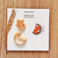 Sleeping Fox Moon Polymer Clay Cutter Set