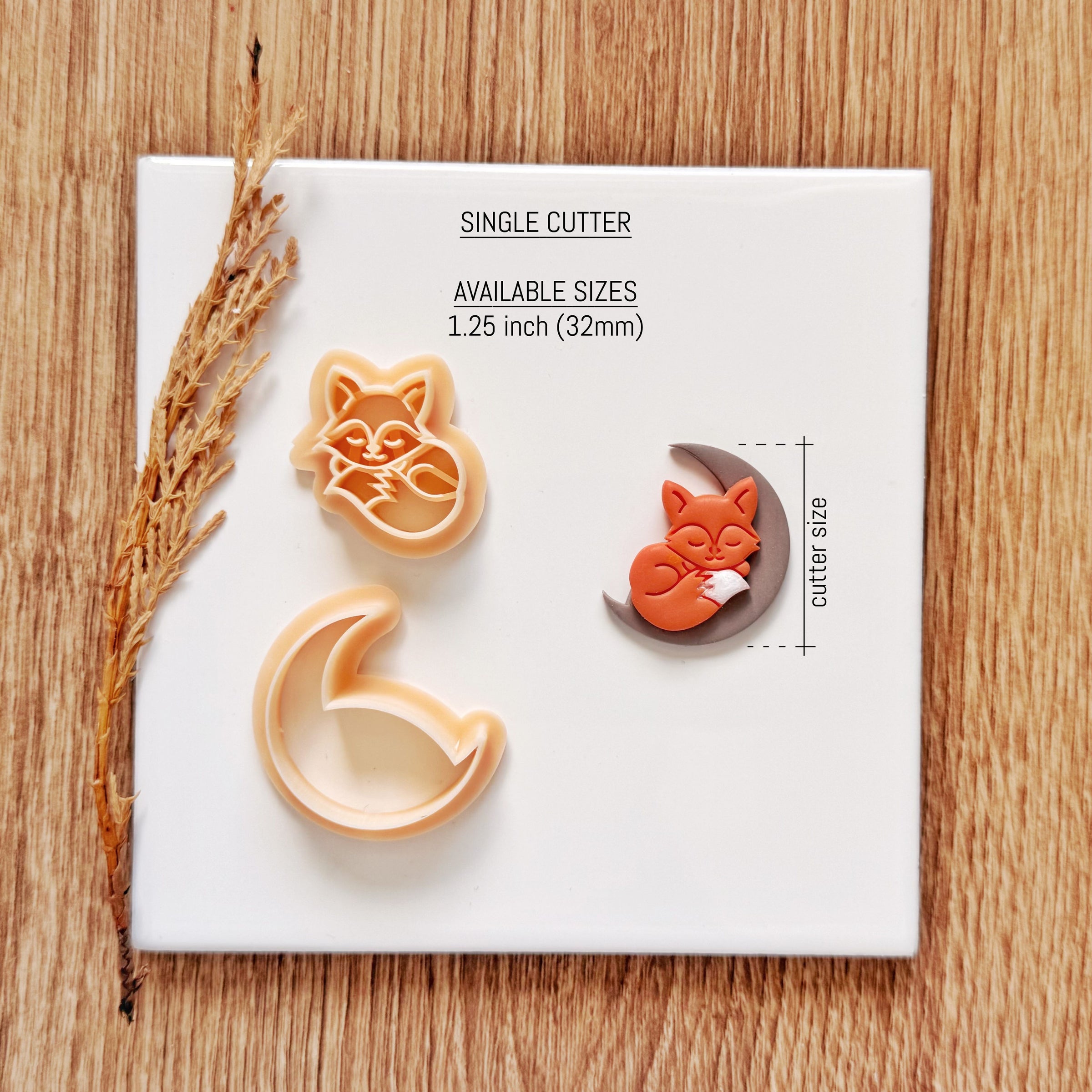 Sleeping Fox Moon Polymer Clay Cutter Set