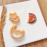 Sleeping Fox Moon Polymer Clay Cutter Set