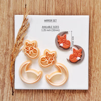 Sleeping Fox Moon Polymer Clay Cutter Set