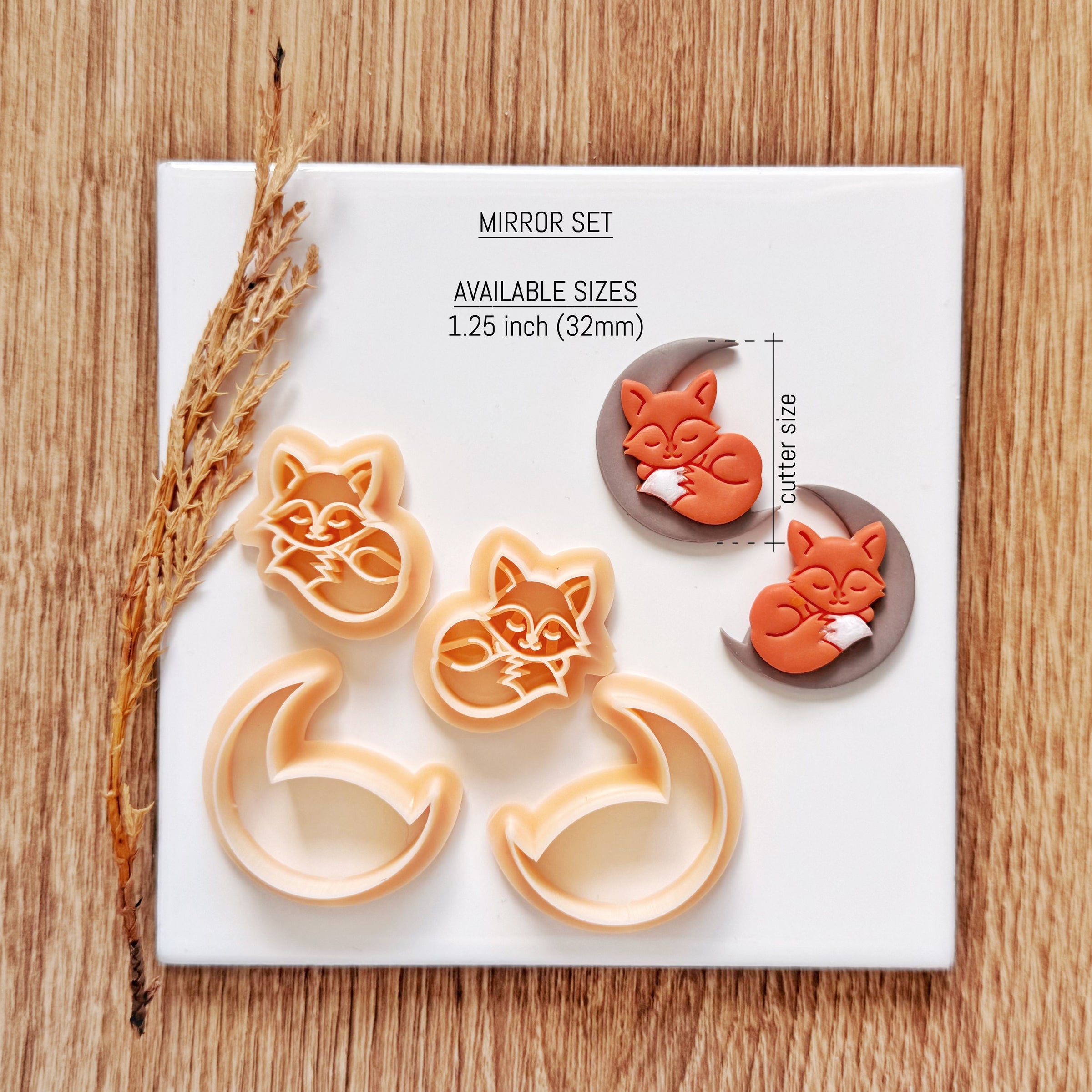 Sleeping Fox Moon Polymer Clay Cutter Set