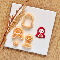 Little Red Riding Hood Ghost Clay Cutter Set- Halloween Polymer Clay Mold